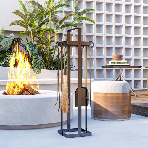 5-piece metal fireplace tool set