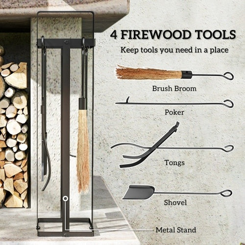 5-piece metal fireplace tool set