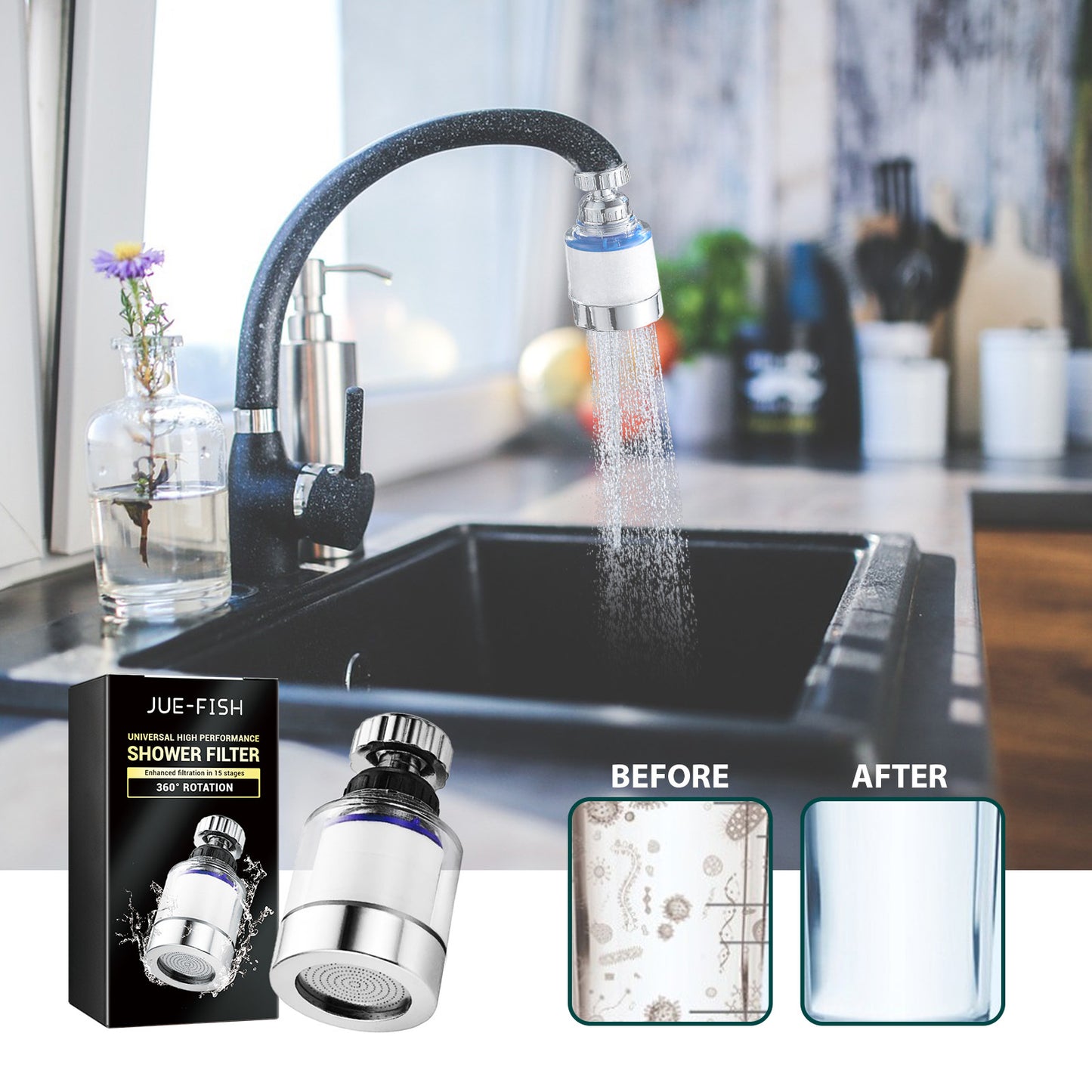 360º Rotating Faucet Water Filter