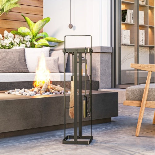 5-piece metal fireplace tool set