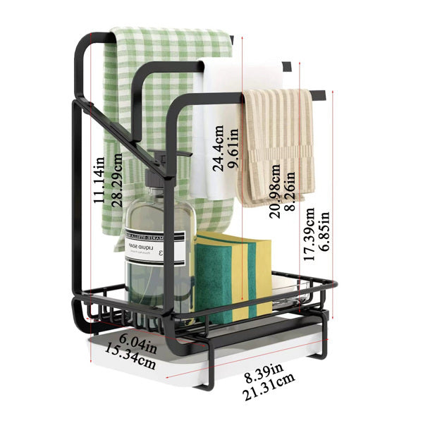 Kitchen Sink Sponge Rack With Drain Tray